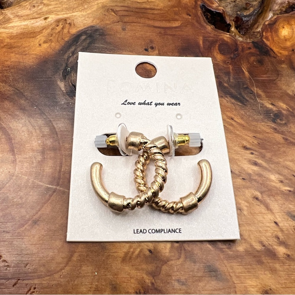 Pomina 18KT‎ Plated Stainless Steel Earrings NEW